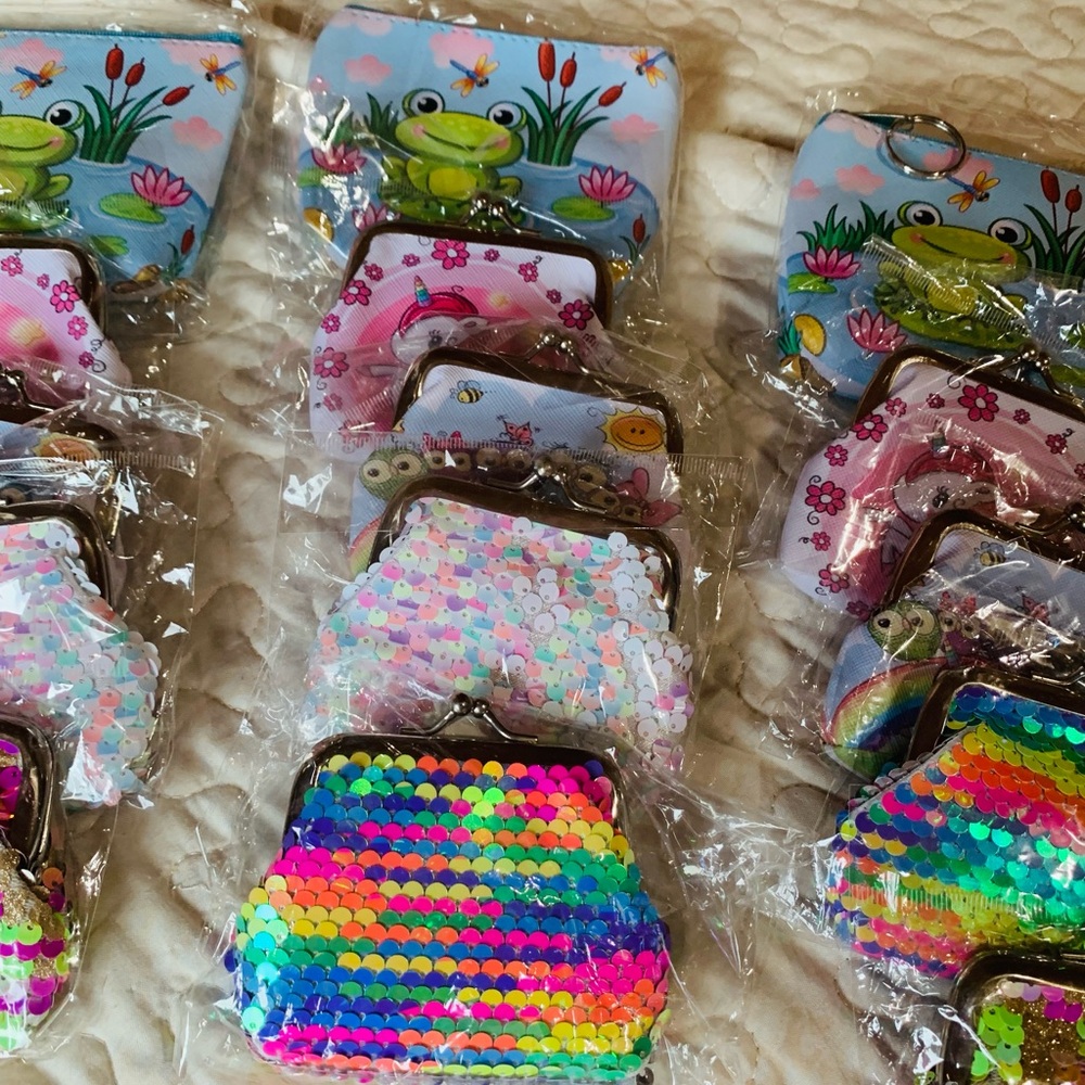 Colorful Kids Coin Purses Set/5 - Picture 3 of 9